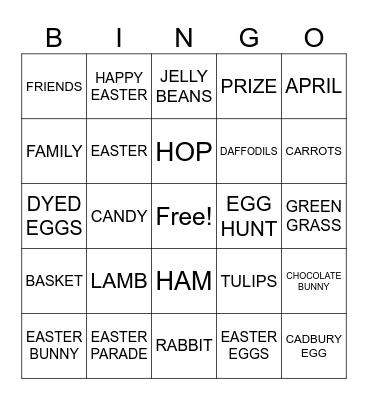 EASTER Bingo Card