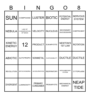 SCIENCE STAAR REVIEW Bingo Card