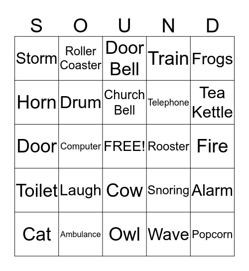 LISTEN Bingo Card