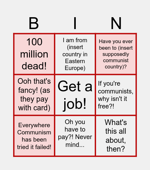 Paper Sale Bingo Card