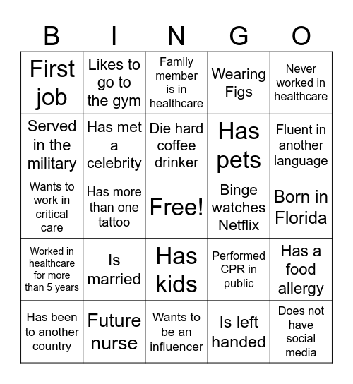 Tech Bootcamp Icebreaker Bingo Card