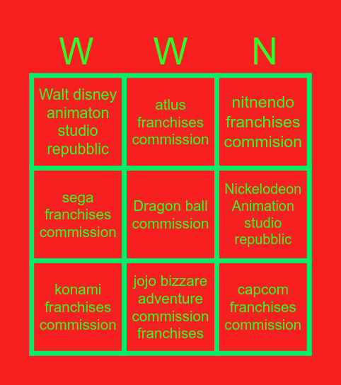 BlackdevilX Bingo Card