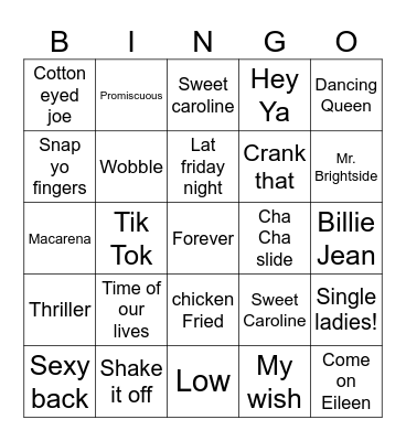 Wedding Bangers Bingo Card