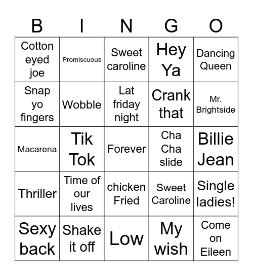 Wedding Bangers Bingo Card
