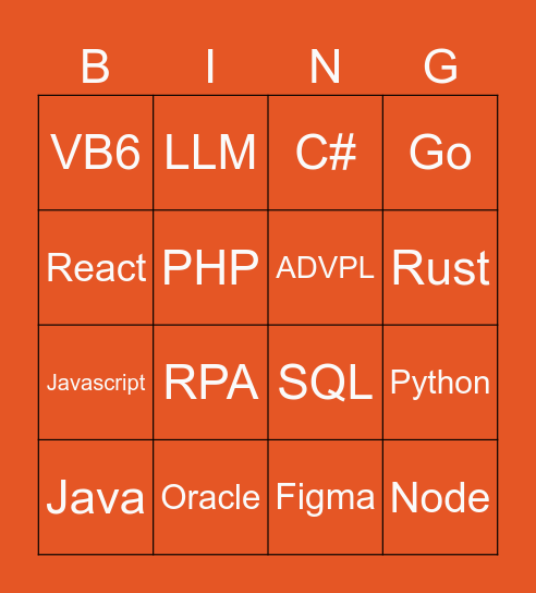 TECH BINGO SUPERO Bingo Card
