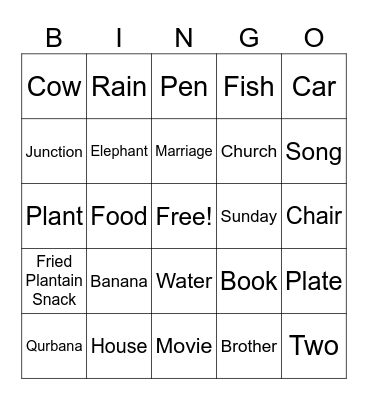 YG X Senior Citizens Bingo Card