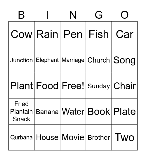 YG X Senior Citizens Bingo Card