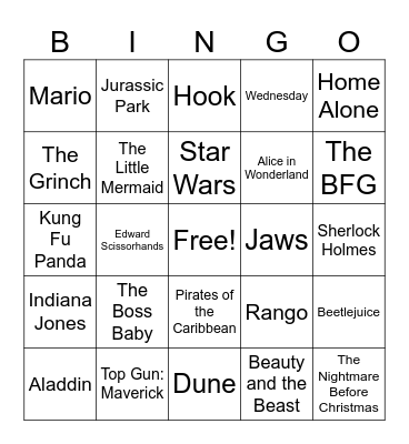 Media Arts Bingo Card