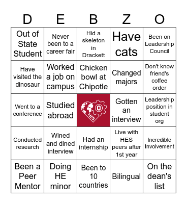 DebZo Bingo Card