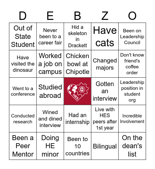 DebZo Bingo Card