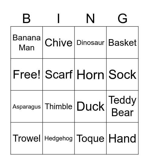 Easter Bingo Card