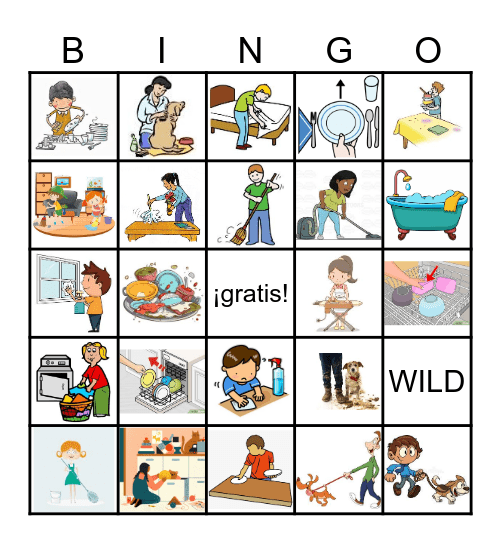 Los quehaceres Bingo Card