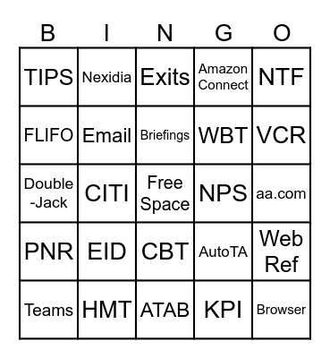 Office Lingo Bingo Card