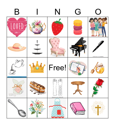 Tea Party Bingo Card