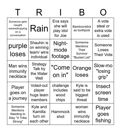 Survivor 48 Episode 7 Bingo Card