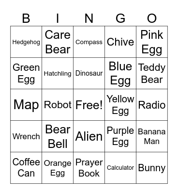 Easter Tales Bingo Card