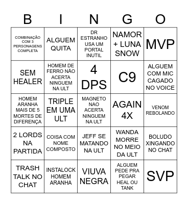 MARVEL RIVALS VBINGO Card