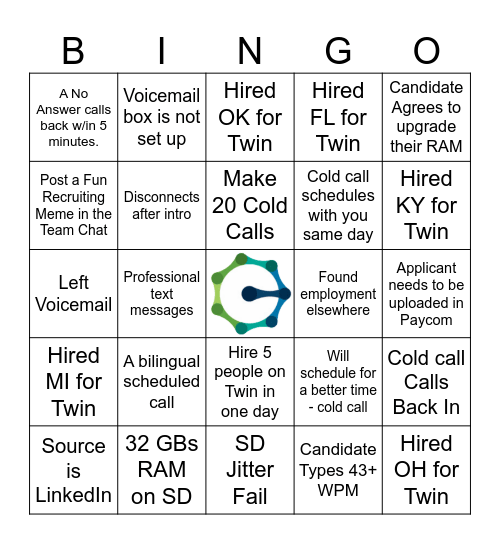 TwinSpires Bingo Card