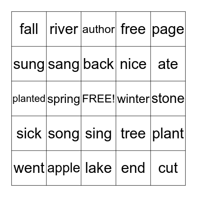 IZABELLA'S SIGHT WORD BINGO 3 Bingo Card