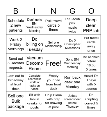 Catie Bingo Card