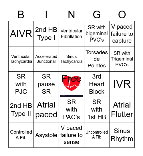 EKG Bingo Card