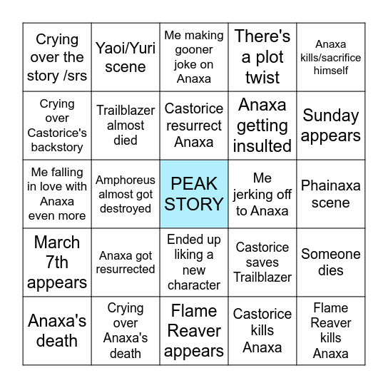 HSR 3.2 Story Bingo Card
