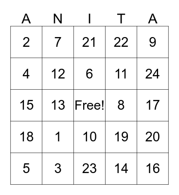 BIRTHDAY BINGO Card