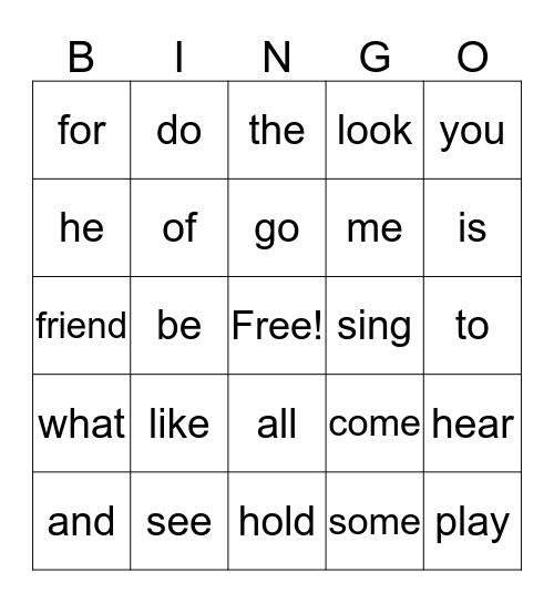 Unit 1 Words to Know Bingo Card