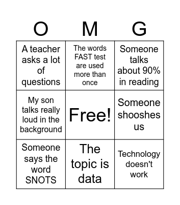 Monday Meetings Bingo Card