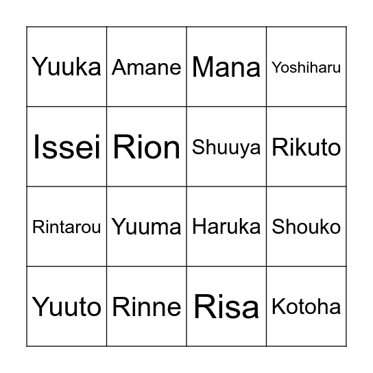 Let:s meet each other! Bingo Card