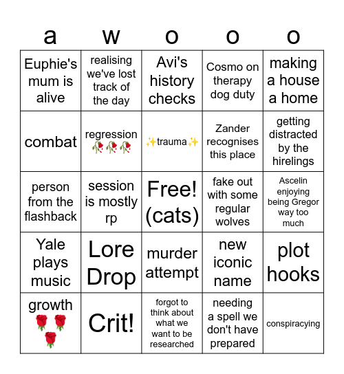 Session 131 Bingo Card