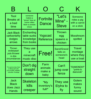 BLOCK-O Bingo Card