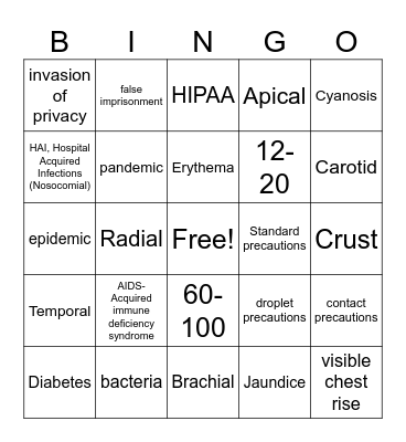 HOC Review #4* Bingo Card