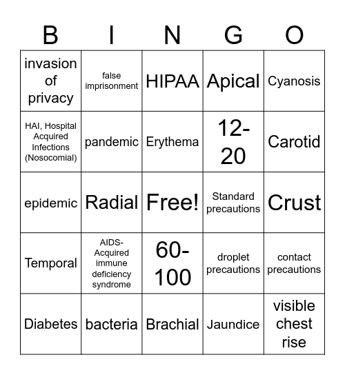 HOC Review #4* Bingo Card