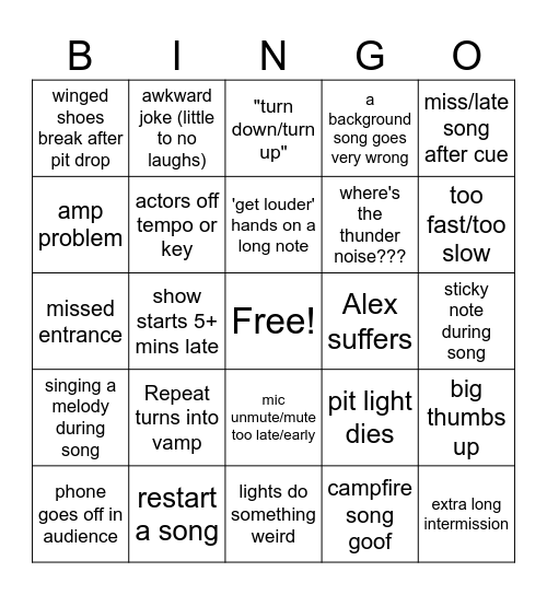 Pit Percy Jackson Bingo Card