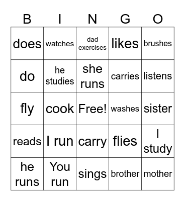 Phonics Bingo Card