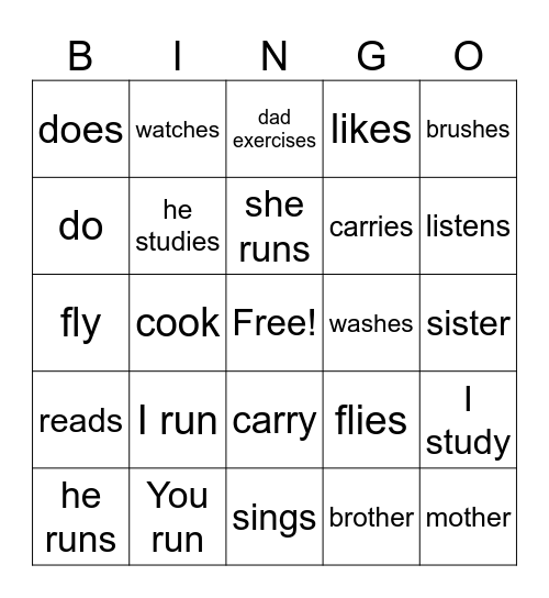 Phonics Bingo Card