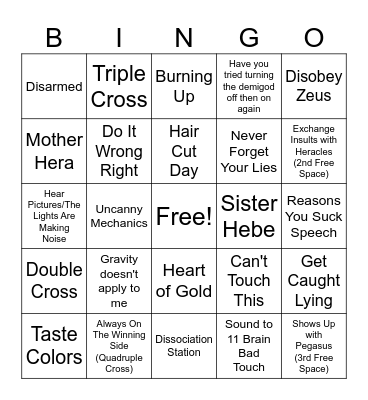 Perseus Bingo Card