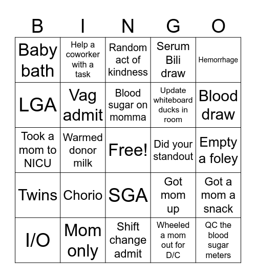 PCT BINGO Card