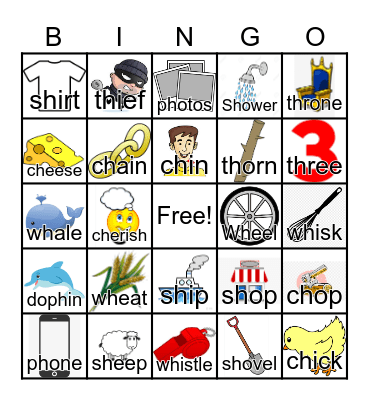 Digraph BINGO Card