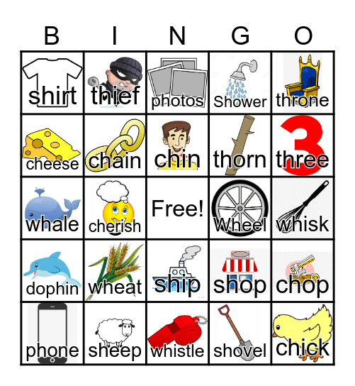 Digraph BINGO Card