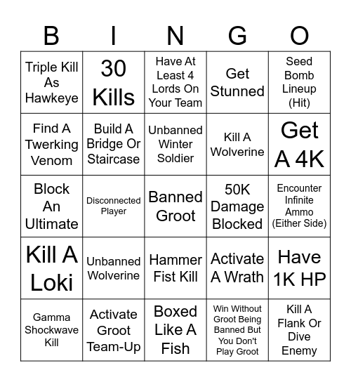 xJMasterx Bingo Card