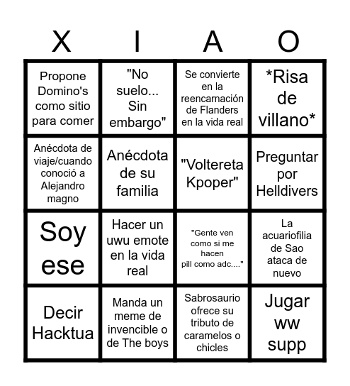 Bingo Registeel (Sao) Bingo Card