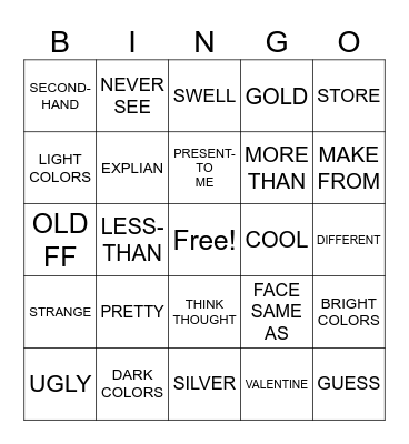 Unit 7 Bingo Card