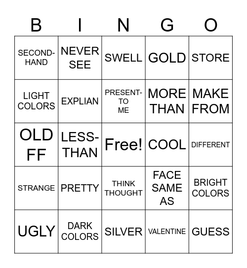 Unit 7 Bingo Card