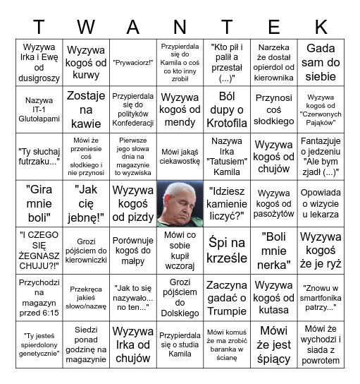 TW Antek Bingo Card