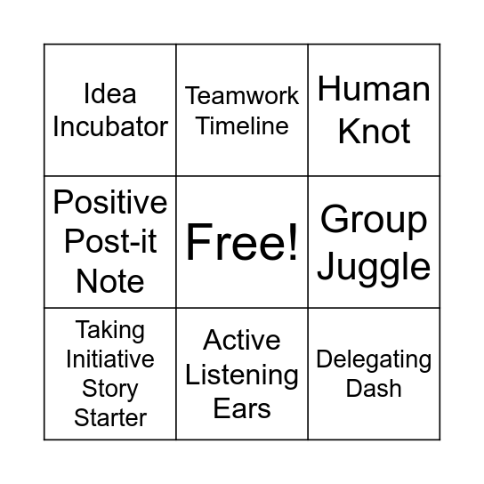 Leadership Bingo Card
