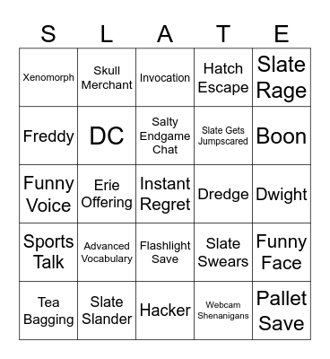 Slate Bingo Card