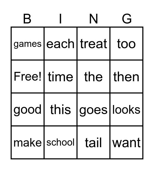 Meli At School Bingo Card