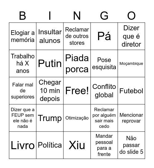 CCA Bingo Card